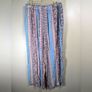 Boca Bay women's light weight pink and blue floral pants